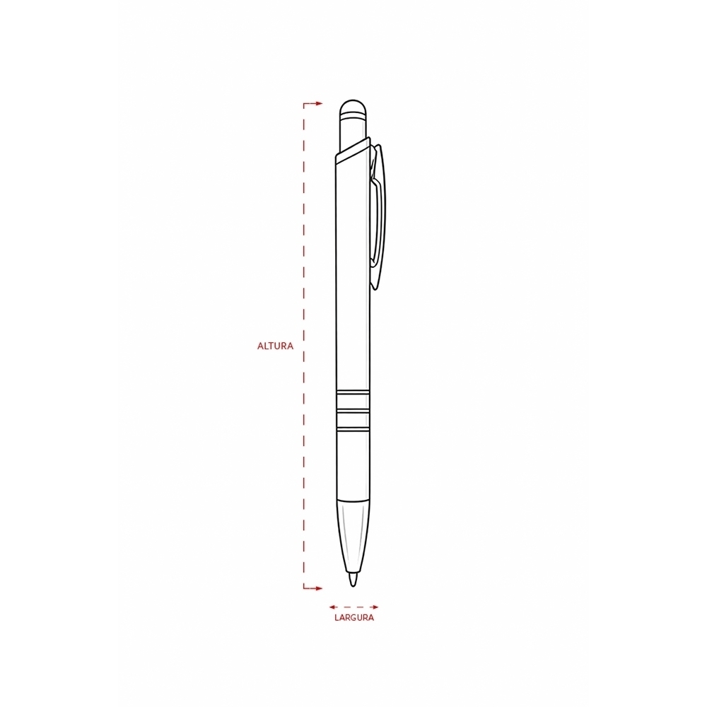 CANETA METAL TOUCH personalizada — Canetas — detalhe de costura e acabamento