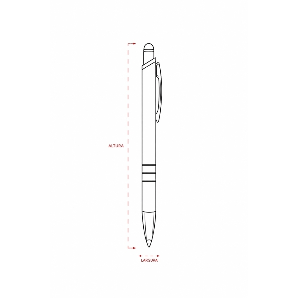 CANETA METAL TOUCH personalizada — Canetas — vista posterior