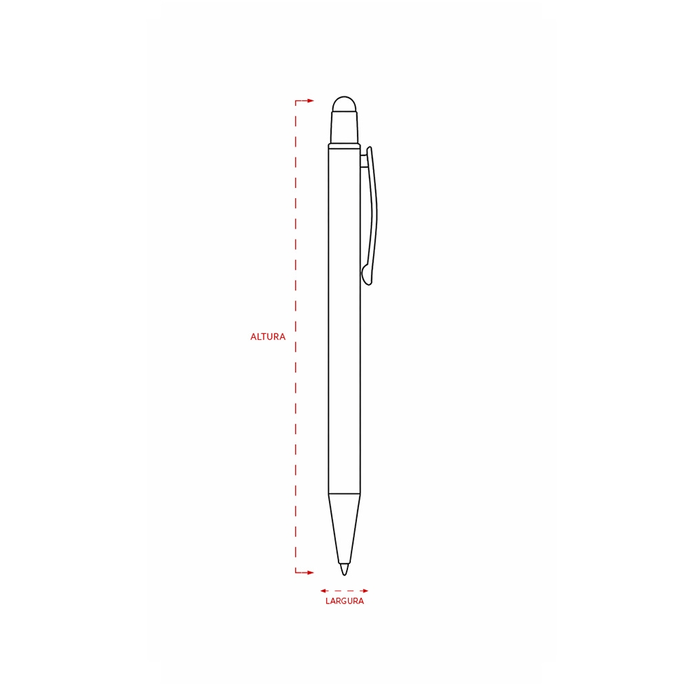 CANETA METAL TOUCH personalizada — Canetas — detalhe de costura e acabamento