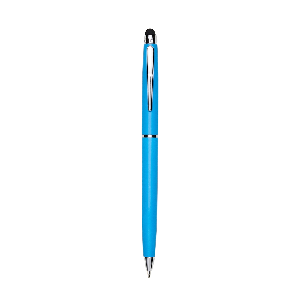 CANETA PLÁSTICA COM TOUCH personalizada — Canetas — vista lateral
