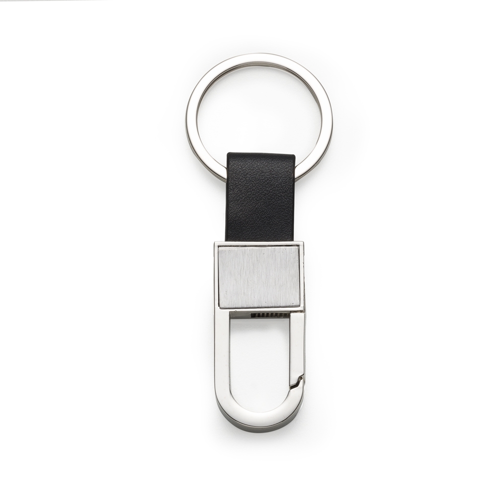 CHAVEIRO METAL DET. COURO personalizada — Chaveiros — vista lateral