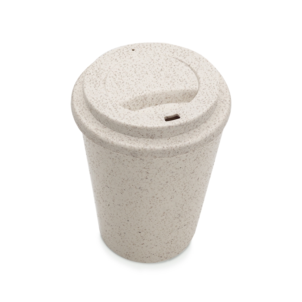 COPO FIBRA DE ARROZ C/ TAMPA 450ML personalizada — Copos — detalhe de personalização