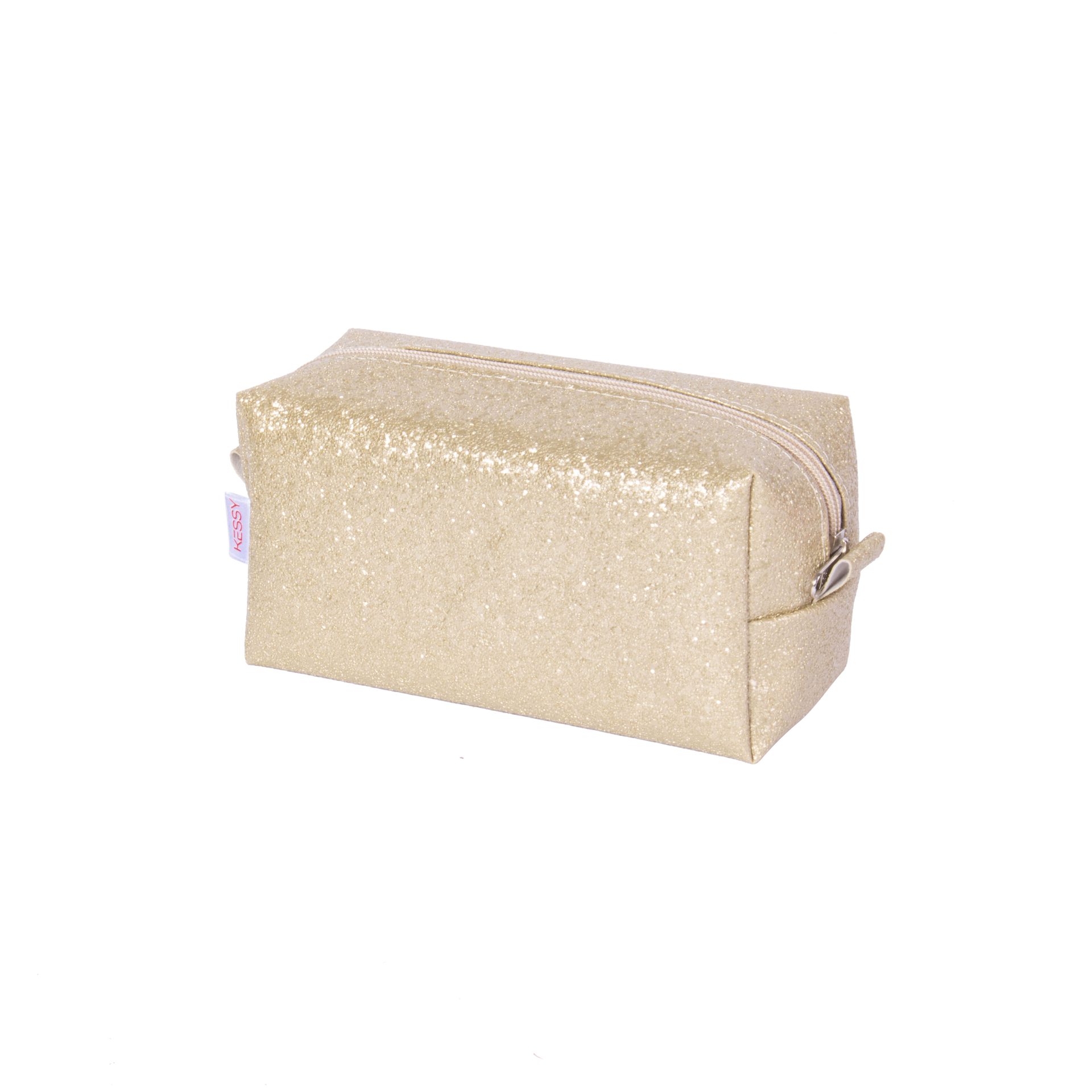 Necessaire Celeste personalizada — Necessaires Sintéticas Personalizadas — detalhe de costura e acabamento