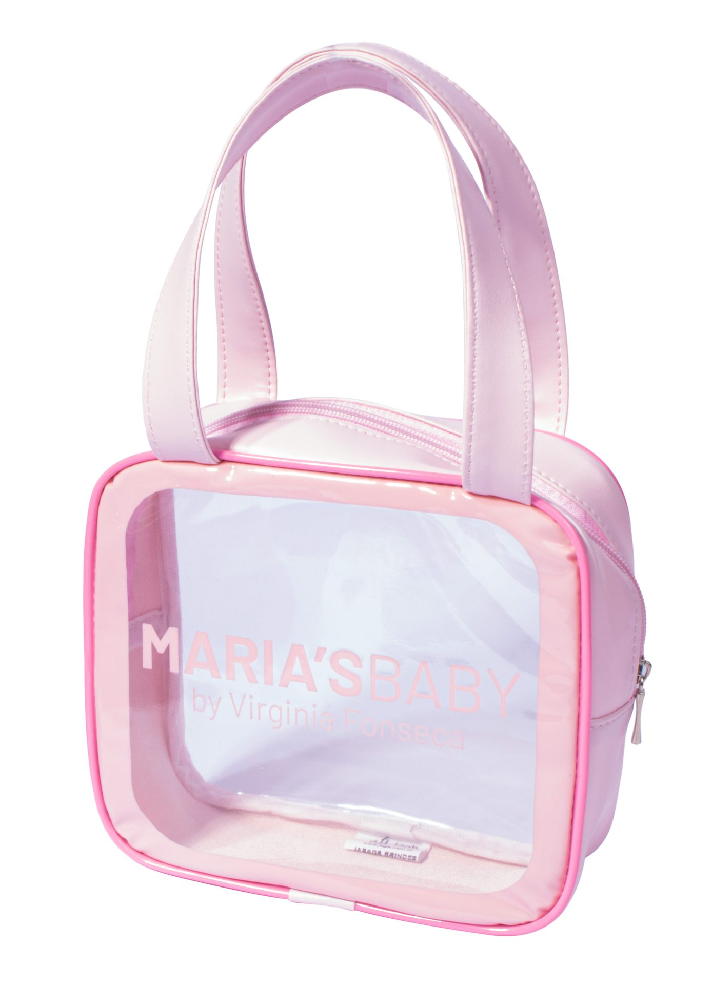 Necessaire Íris personalizada — Necessaires de PVC Transparente Personalizadas — detalhe de costura e acabamento