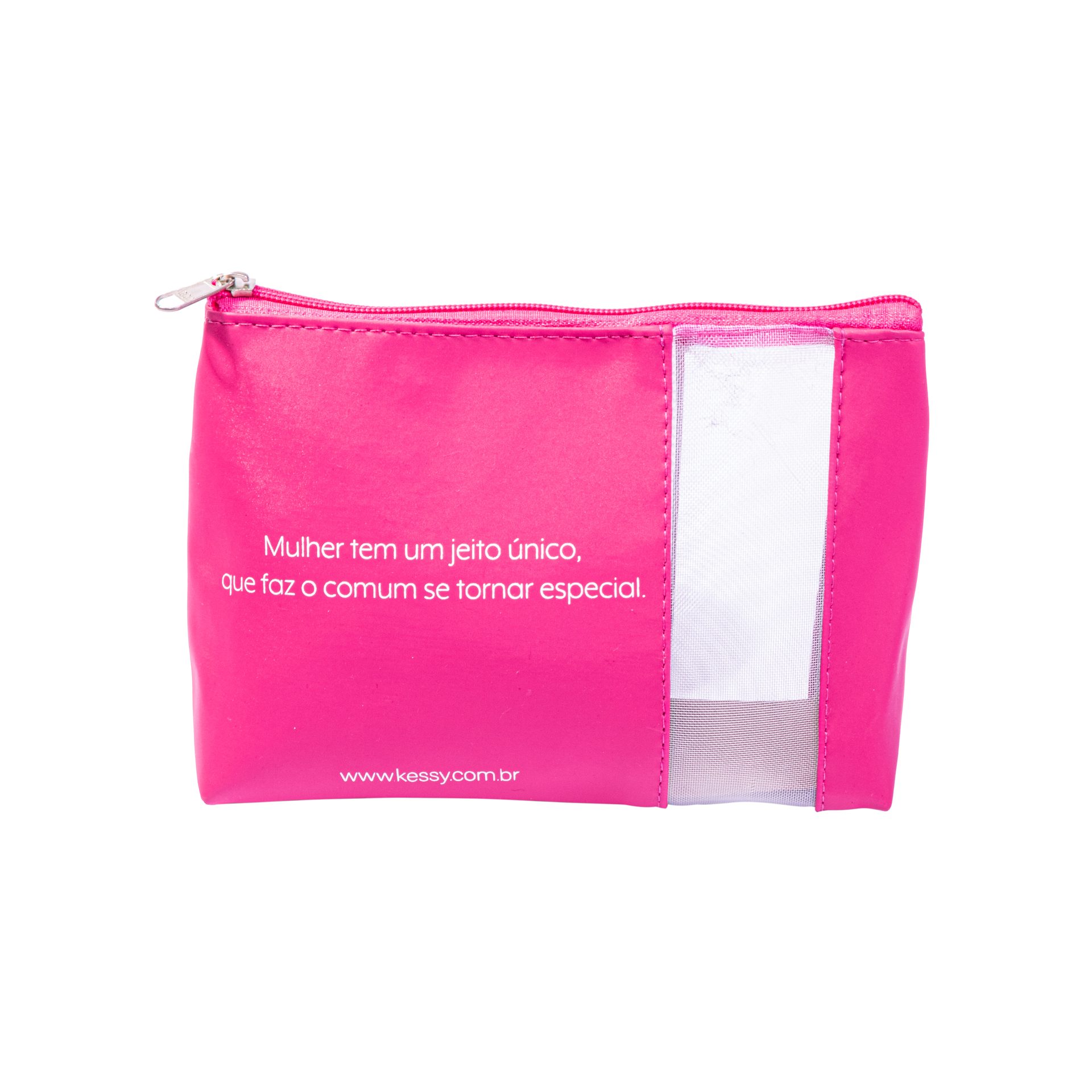 Necessaire Zênite personalizada — Necessaires Sintéticas Personalizadas — detalhe de costura e acabamento