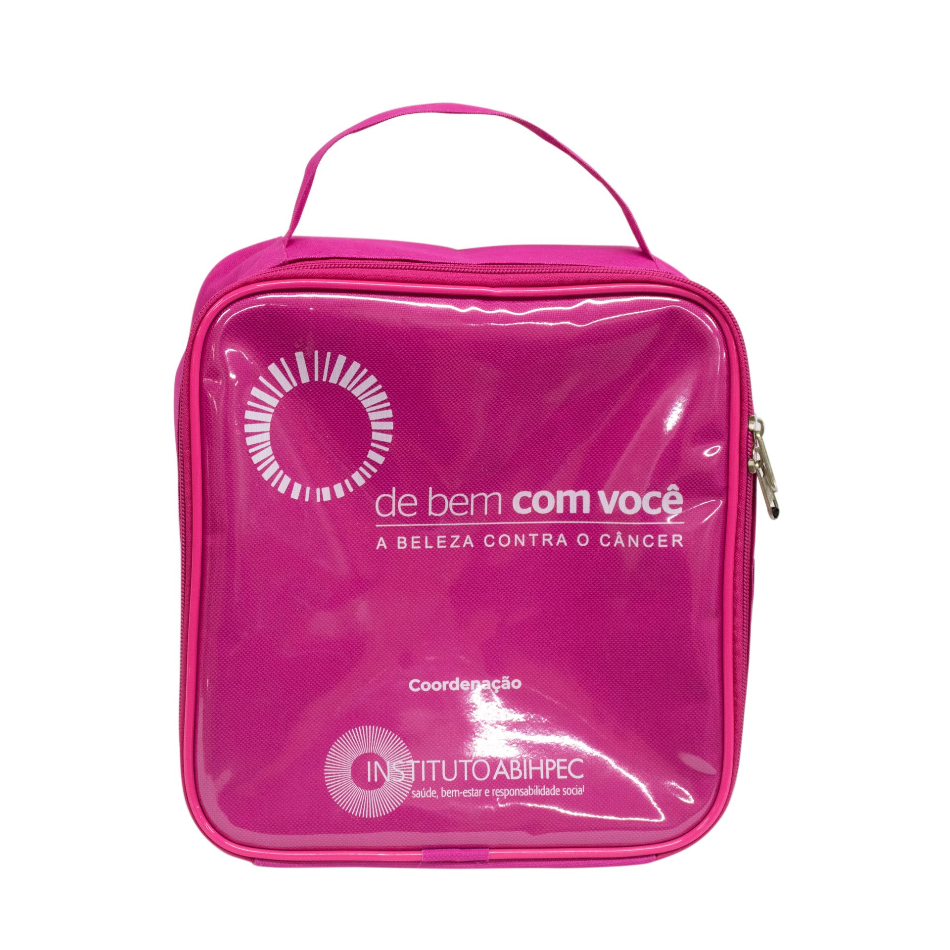 Necessaire Pink personalizada — Necessaires de Nylon Personalizadas — vista lateral