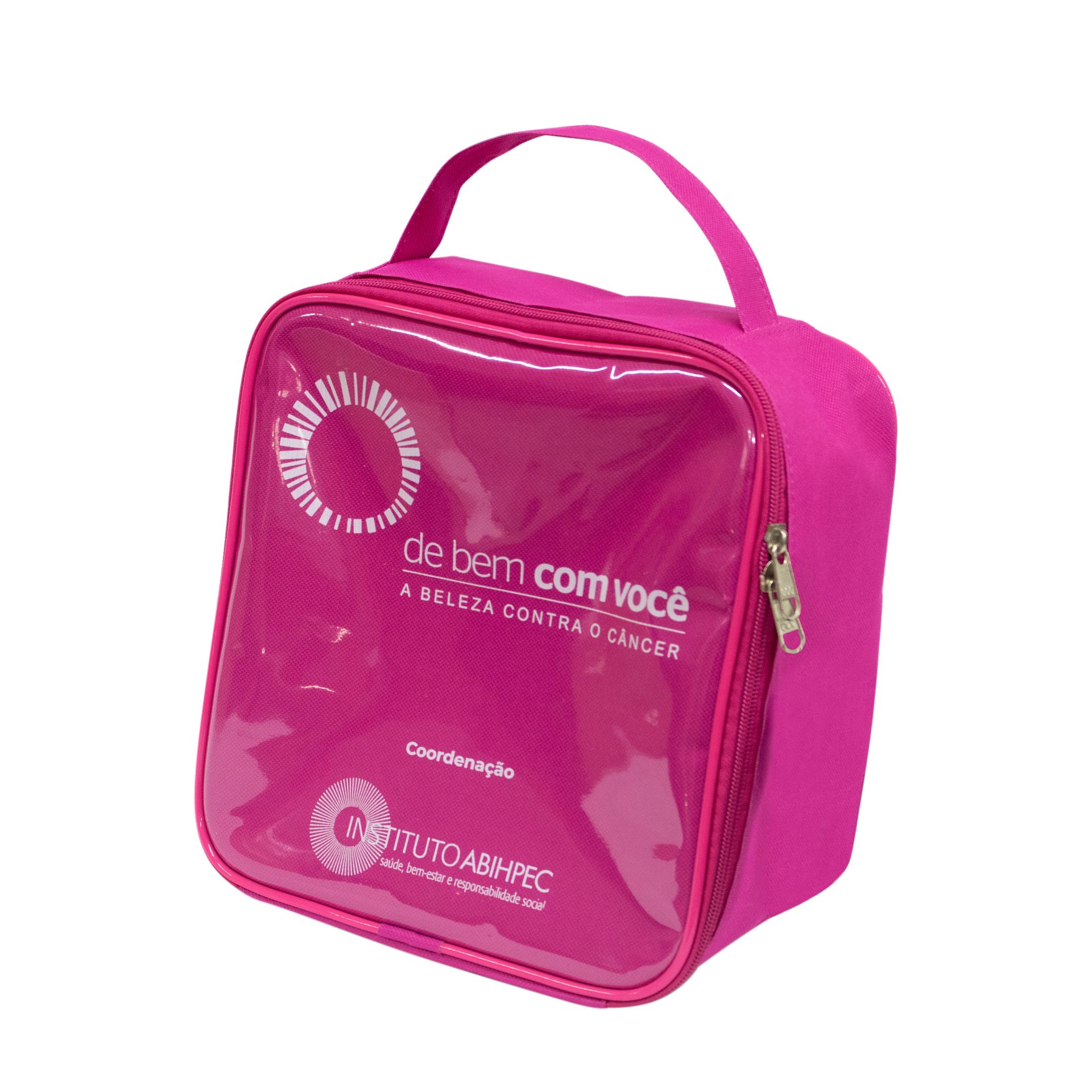 Necessaire Pink personalizada — Necessaires de Nylon Personalizadas — detalhe de personalização
