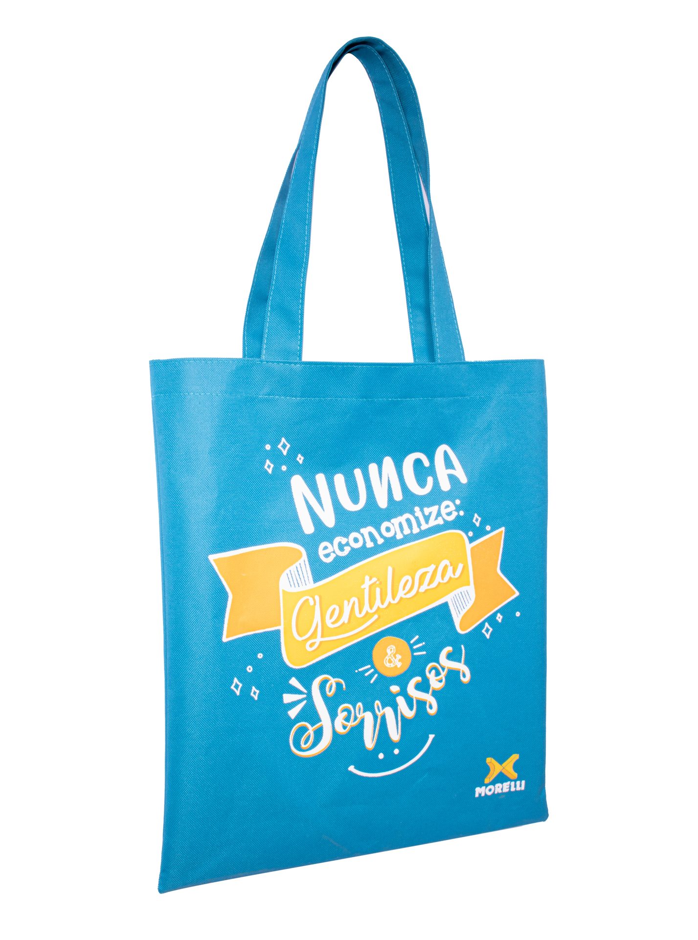Sacola Mais Você personalizada — Sacolas TNT Personalizadas — detalhe de costura e acabamento